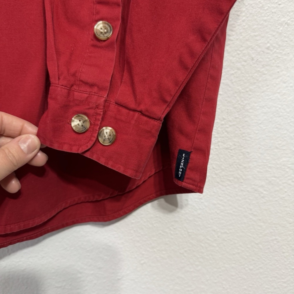 Liz Claiborne Red Long Sleeve Button Up Shirt Womens Size XL Hoodie 90s Vintage - Picture 6 of 12